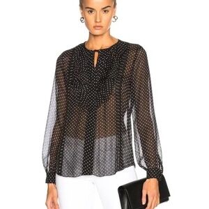 L’AGENCE tabitha stars black sheer top XS extra small